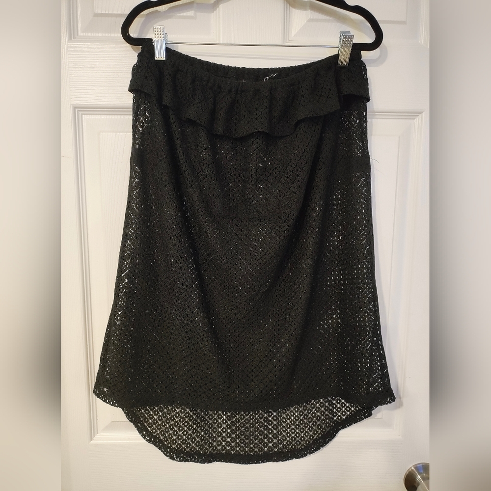 OP Sz M(7-9) Black Lace Bathing Suit Coverup
